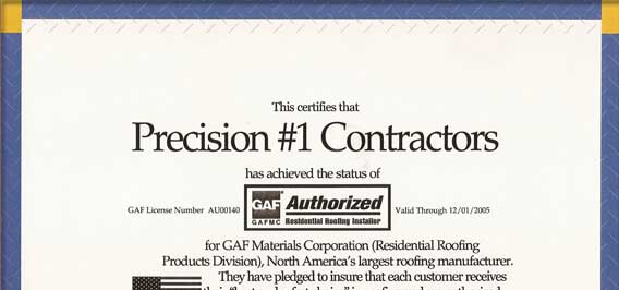 GAF Authorized Residential Roofing Installer